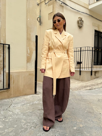 milan oversized linen blazer