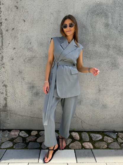 milan oversized linen waistcoat