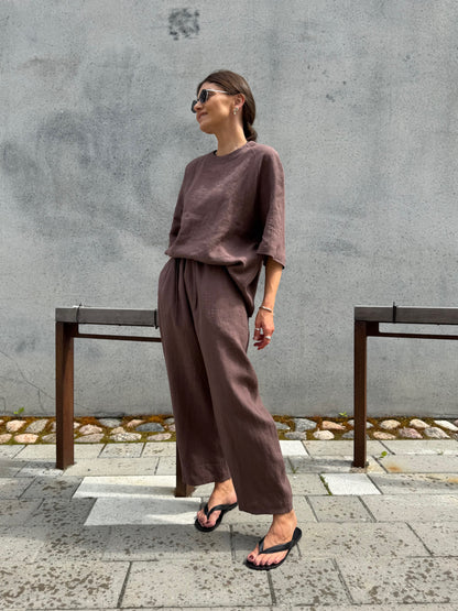 mumbai linen trousers