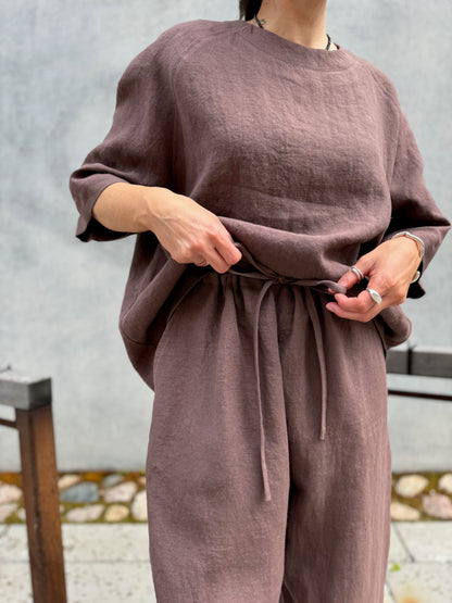 mumbai linen trousers