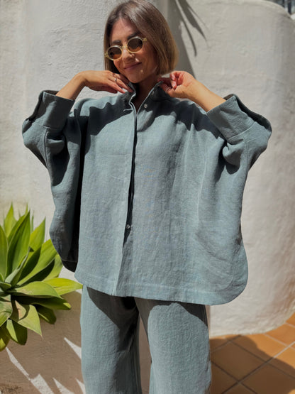 noto wide linen shirt