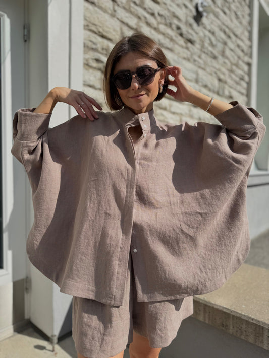 noto wide linen shirt