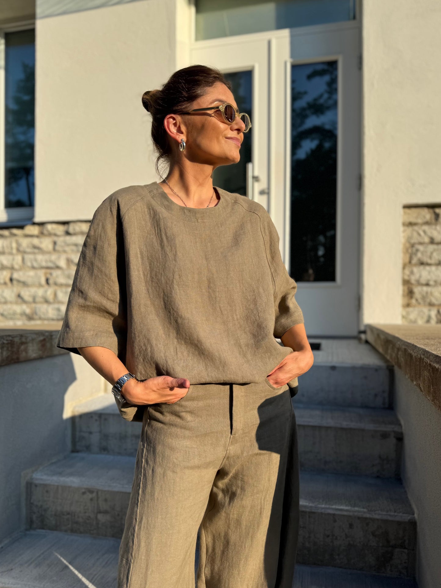 porto linen blouse
