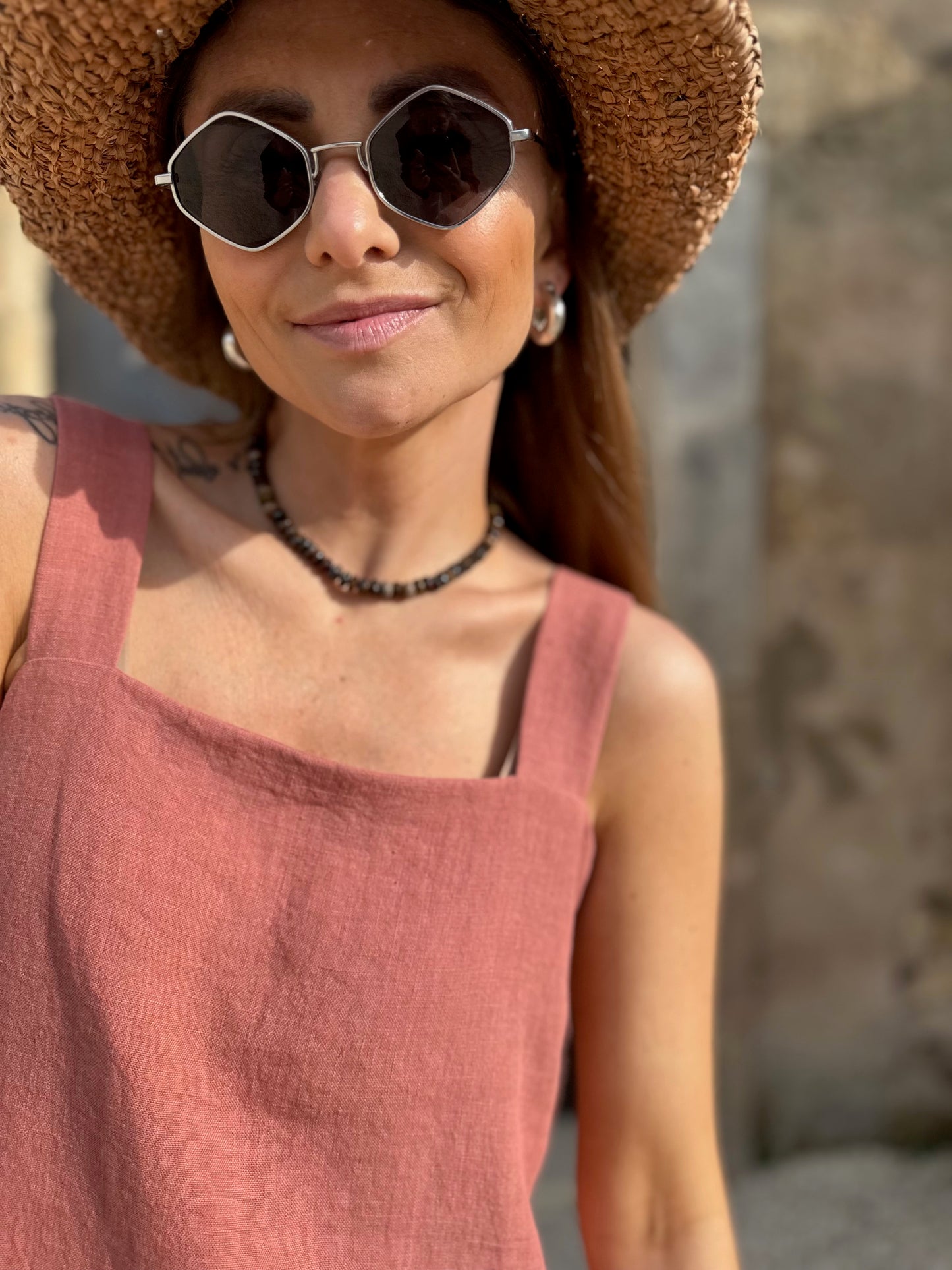 positano linen mini dress