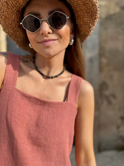 positano linen mini dress