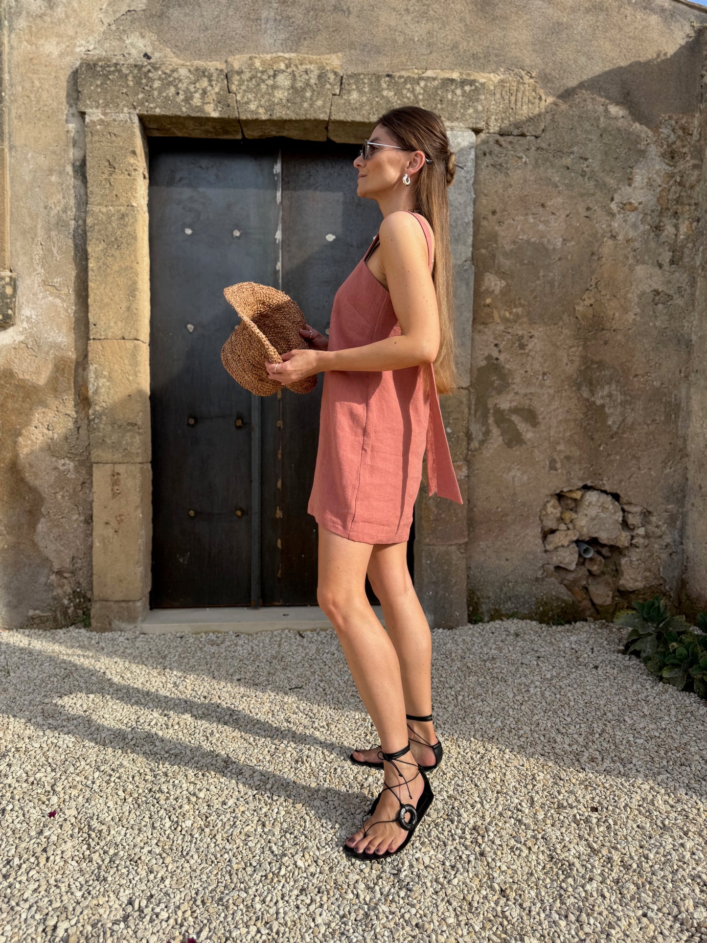 positano linen mini dress
