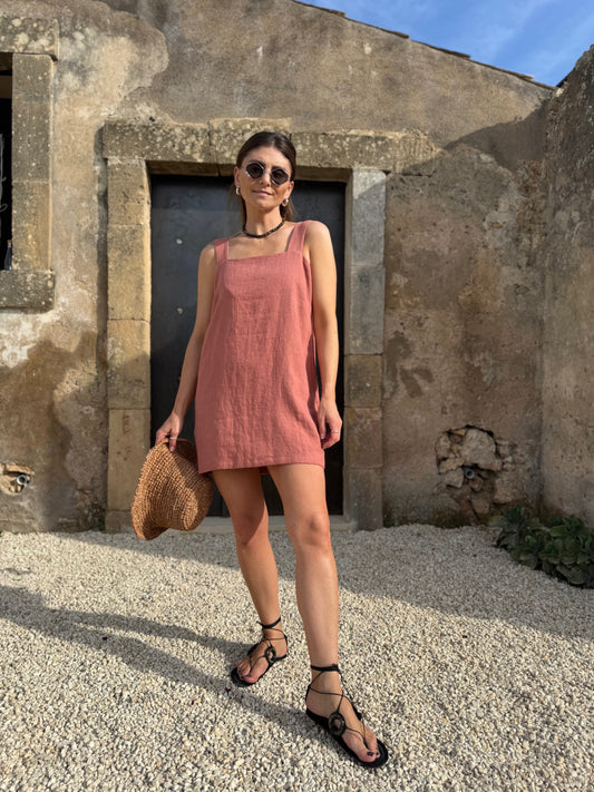 positano linen mini dress