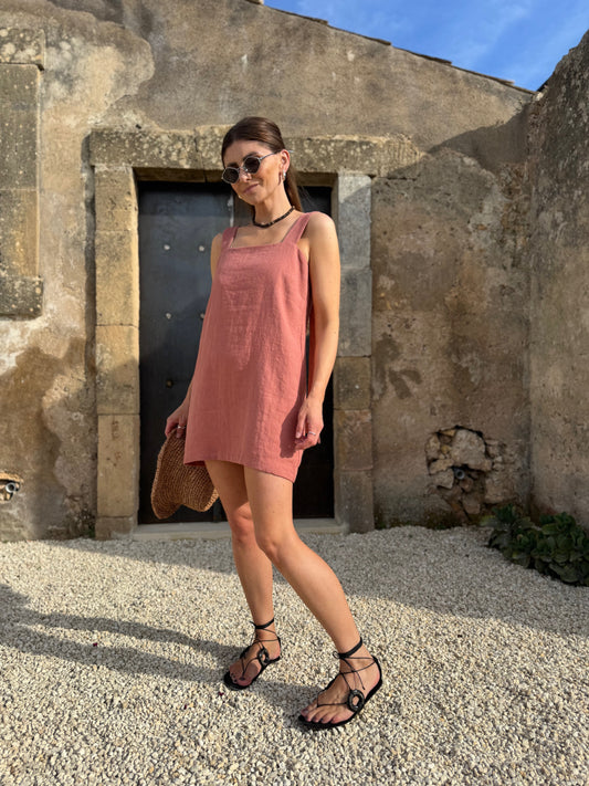 positano linen mini dress