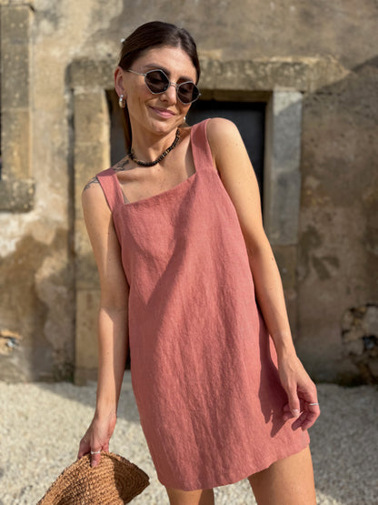 positano linen mini dress