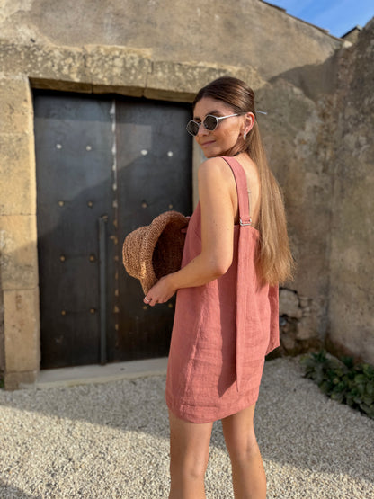 positano linen mini dress