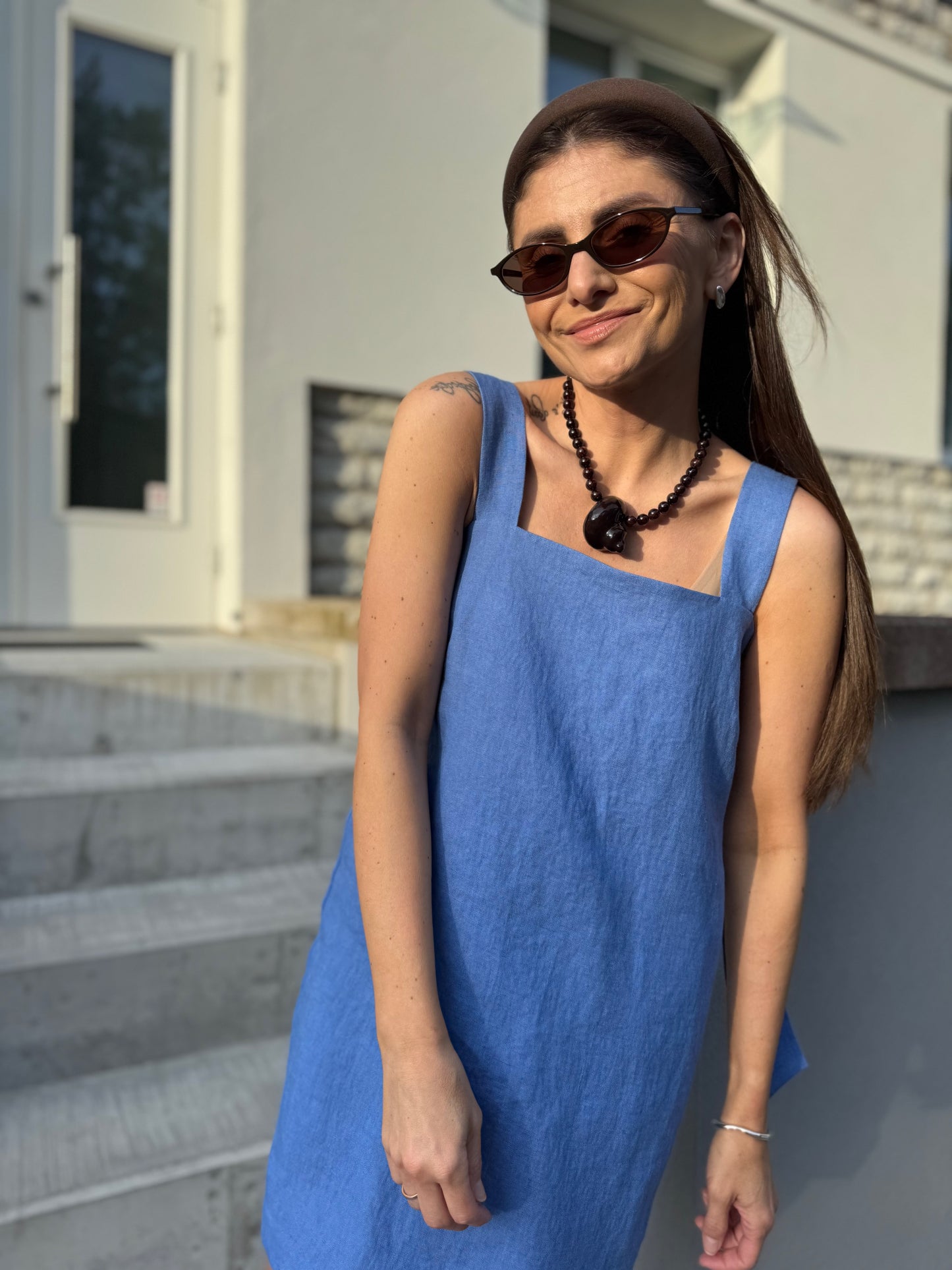 positano linen mini dress