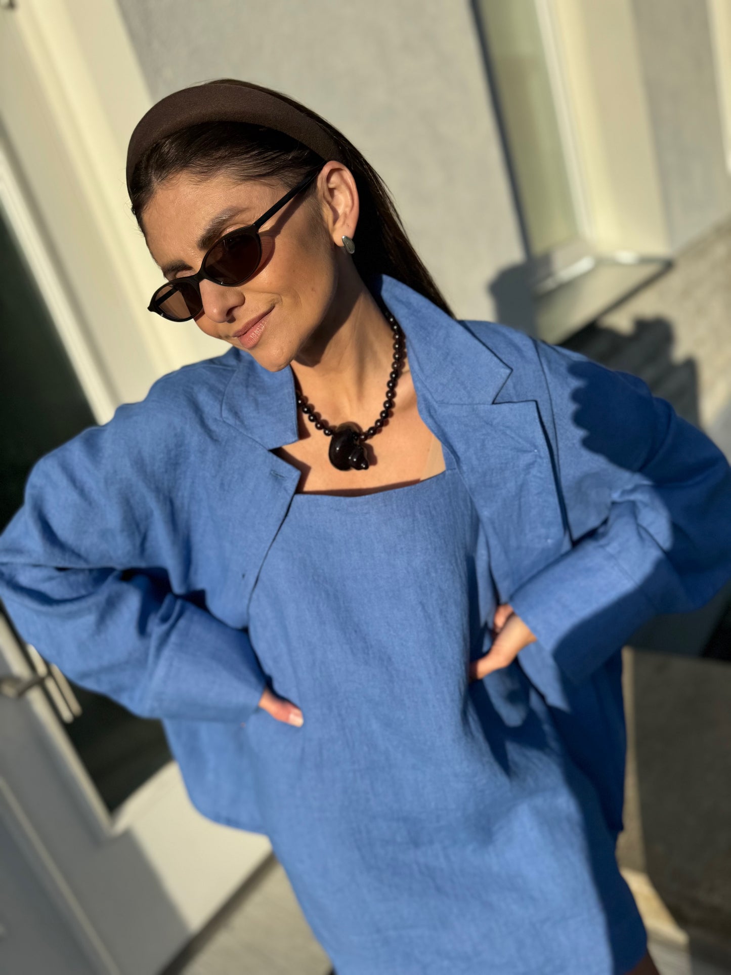 positano linen mini dress