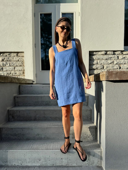 positano linen mini dress