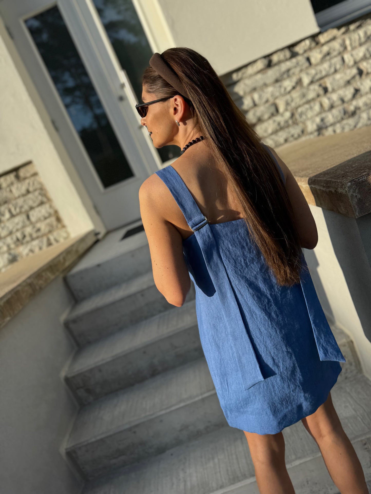 positano linen mini dress