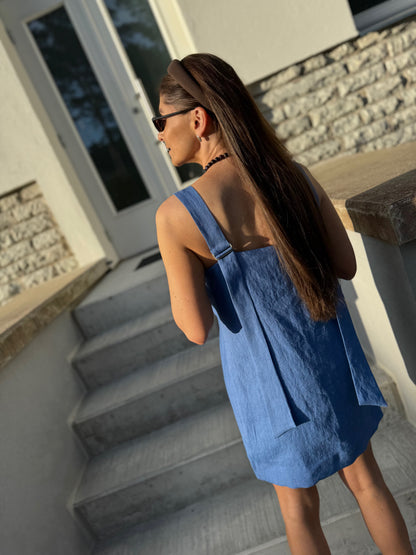positano linen mini dress