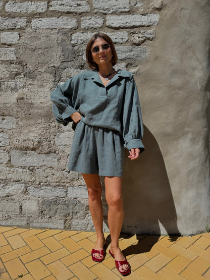 rome linen blouse
