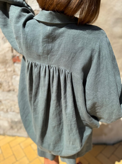 rome linen blouse