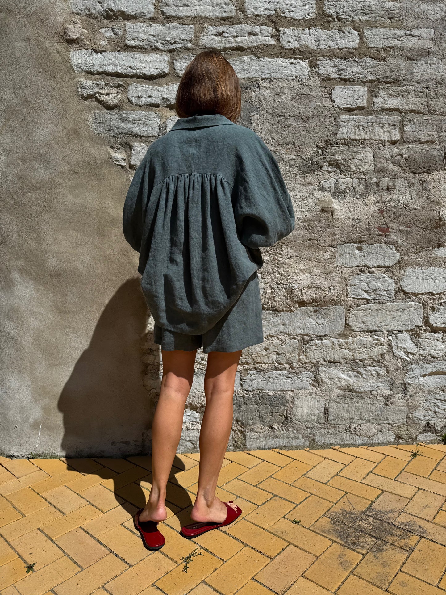 rome linen blouse