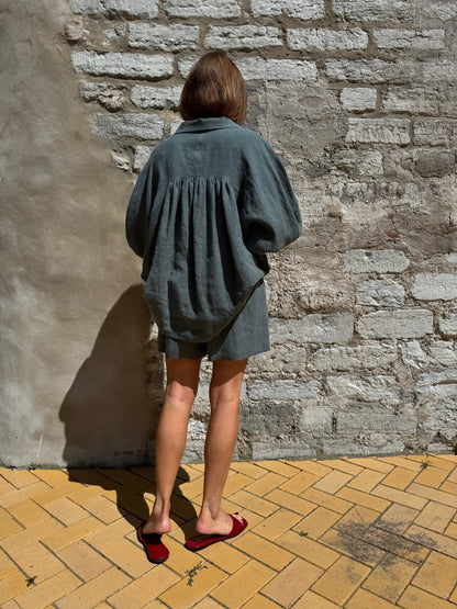rome linen blouse