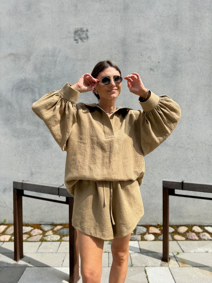rome linen blouse