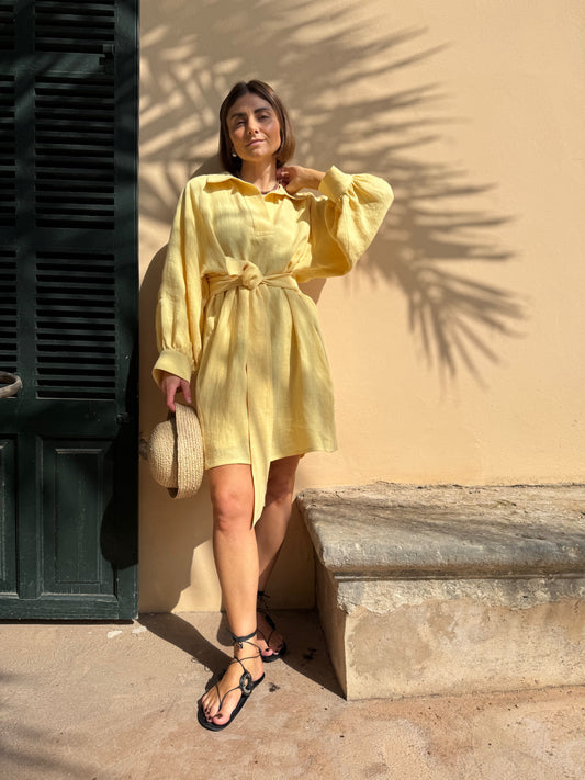 rome linen dress