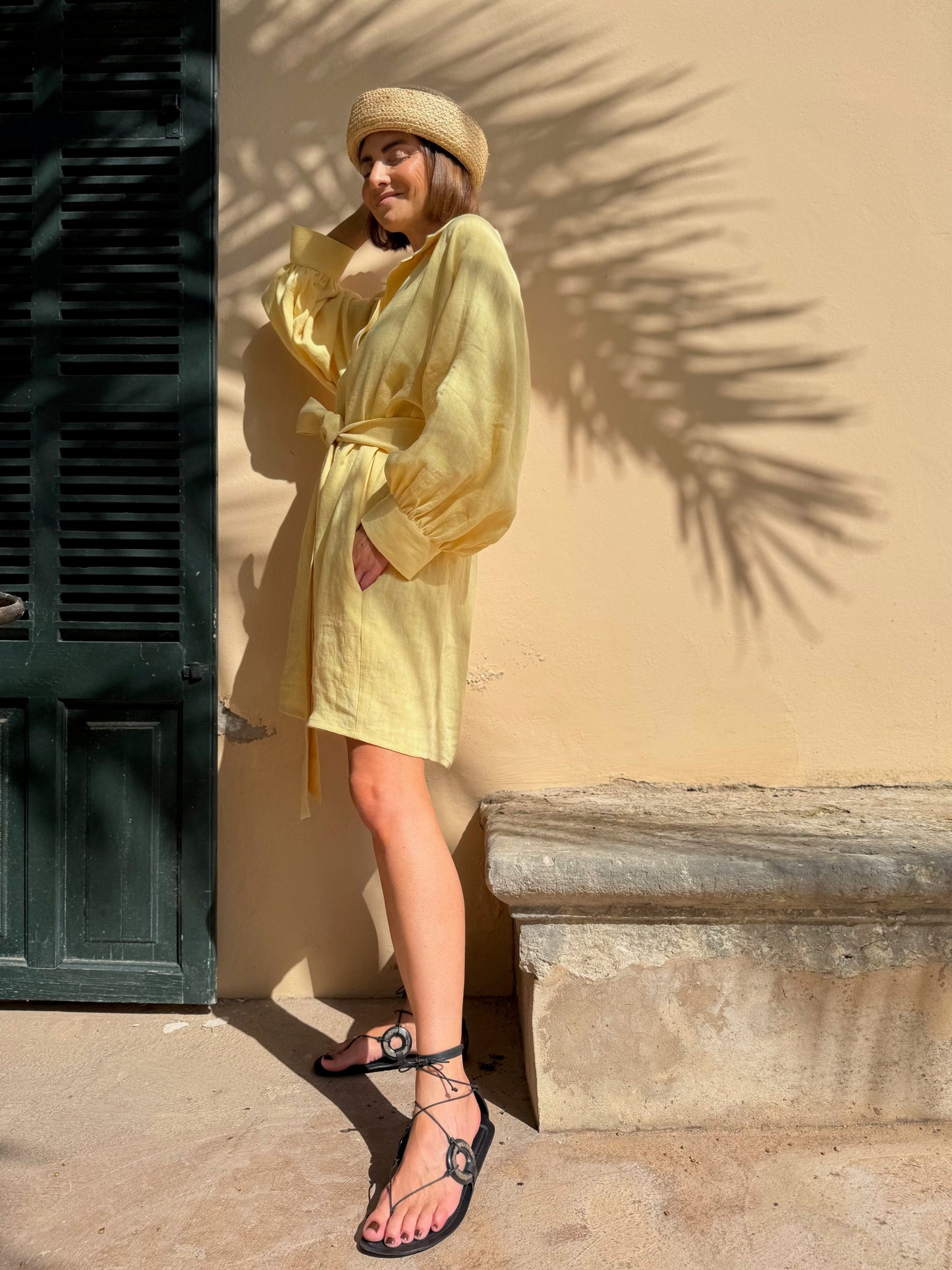 rome linen dress