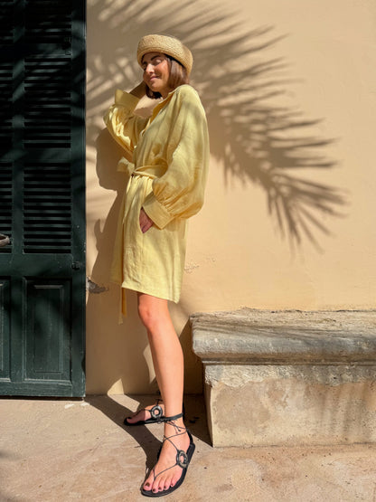 rome linen dress