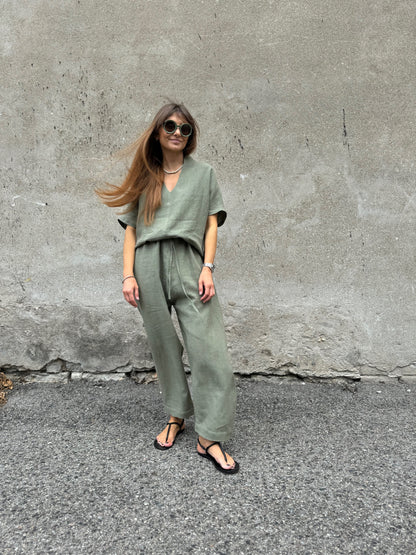 saint-tropez linen blouse