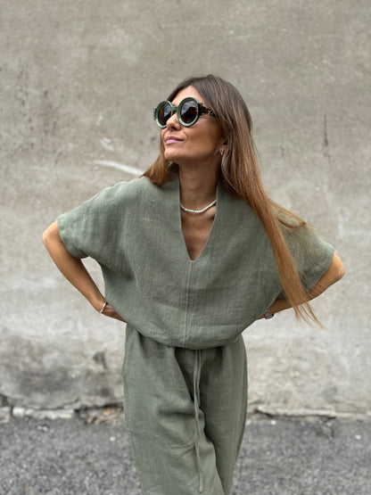 saint-tropez linen blouse