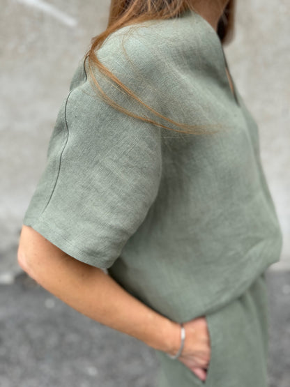 saint-tropez linen blouse