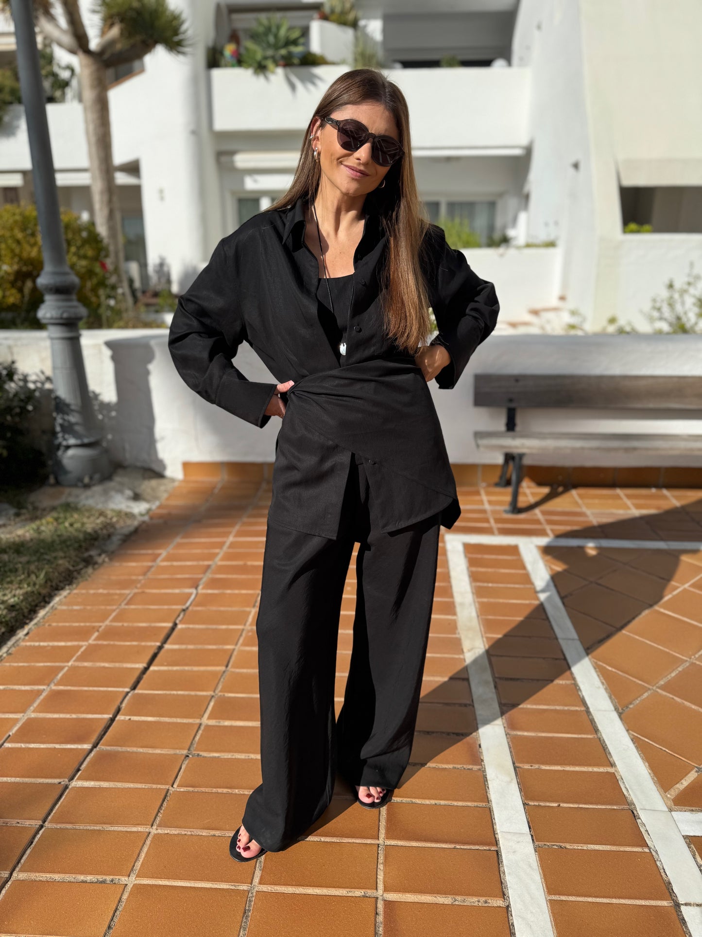 alba lyocell shirt with scarf