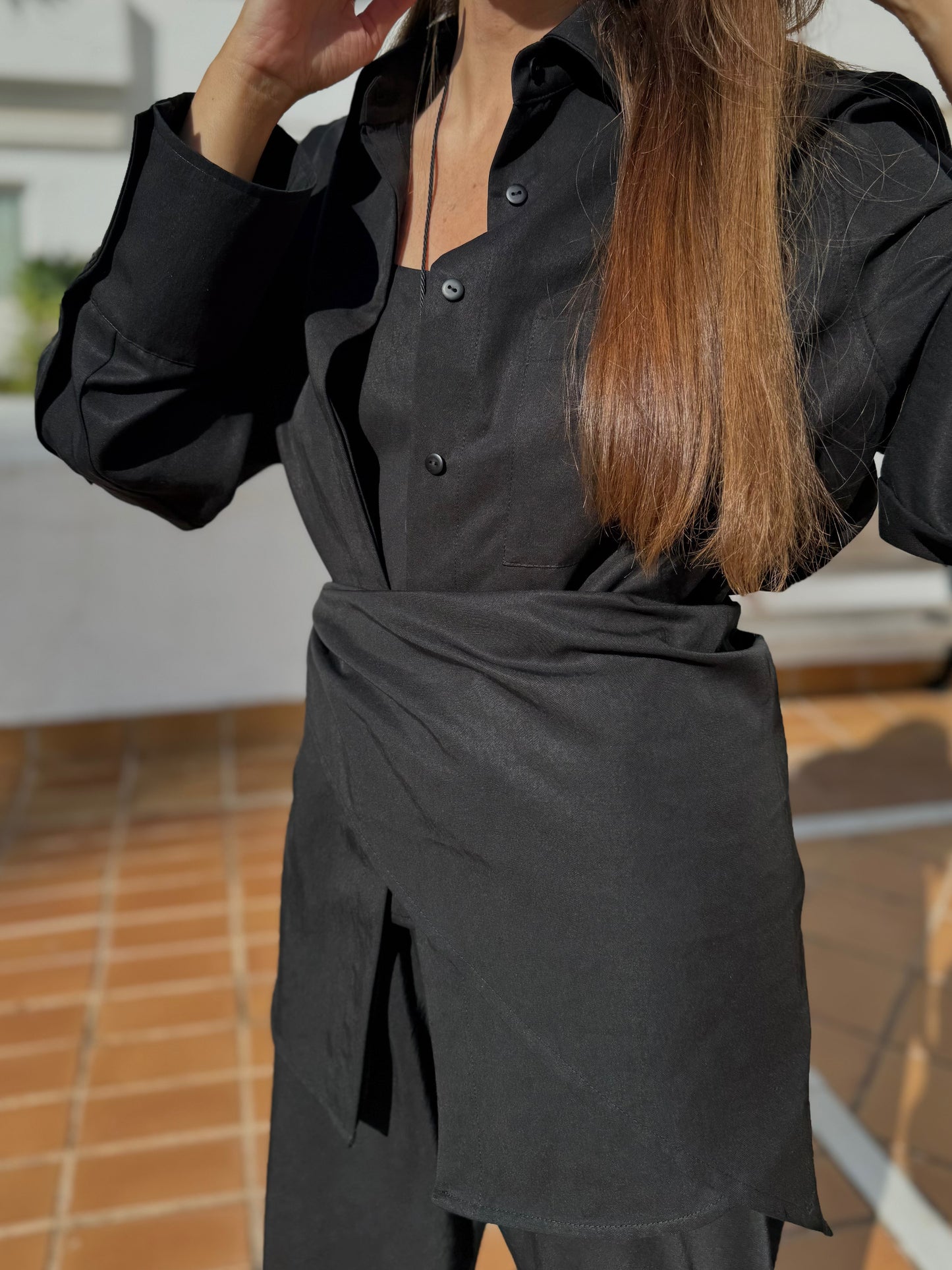 alba lyocell shirt with scarf