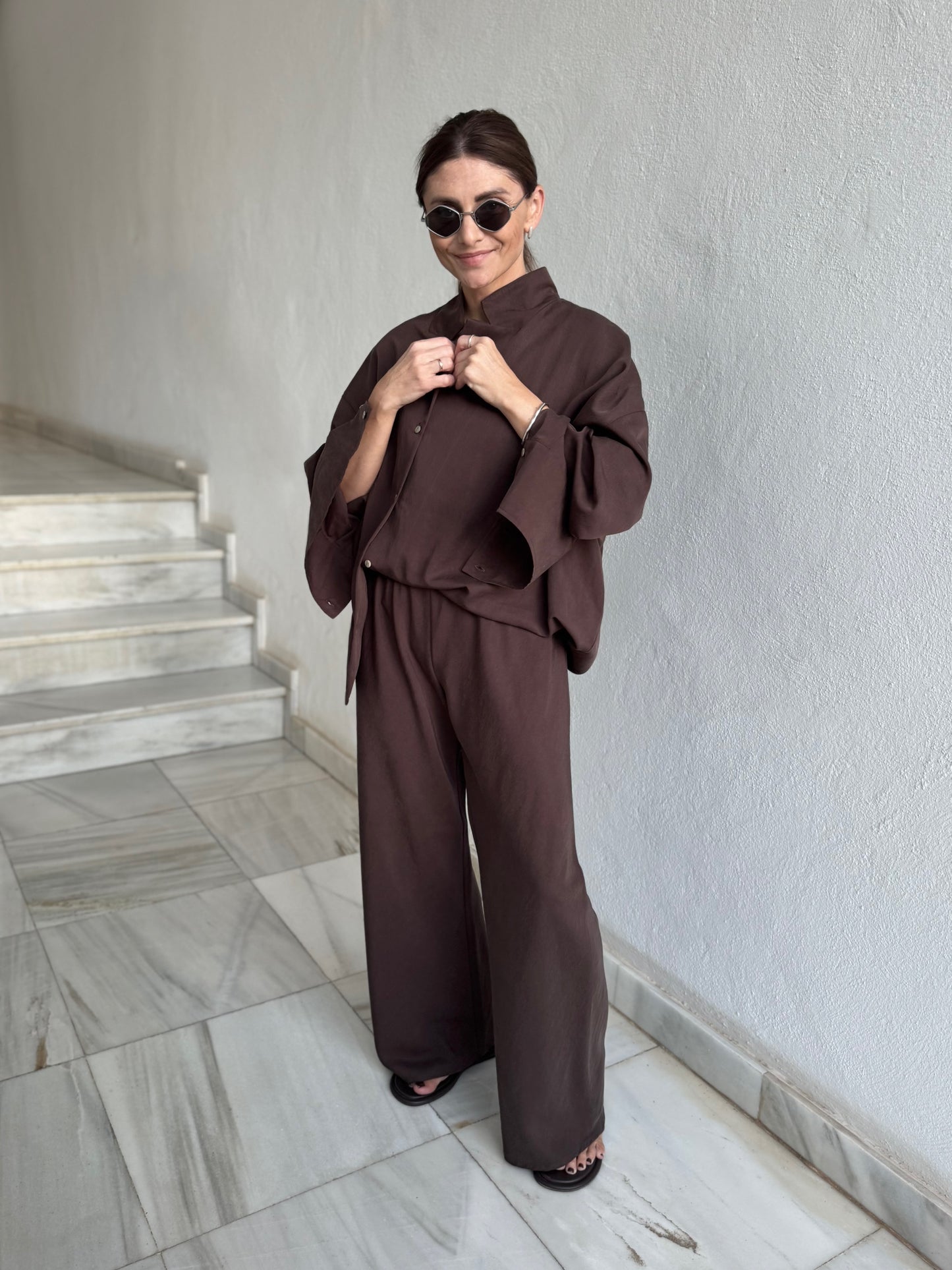 lucca lyocell bias cut trousers