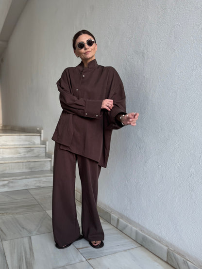 lucca lyocell bias cut trousers