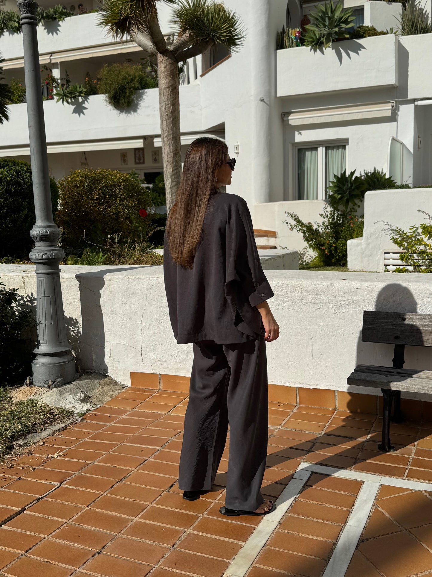 lucca lyocell bias cut trousers