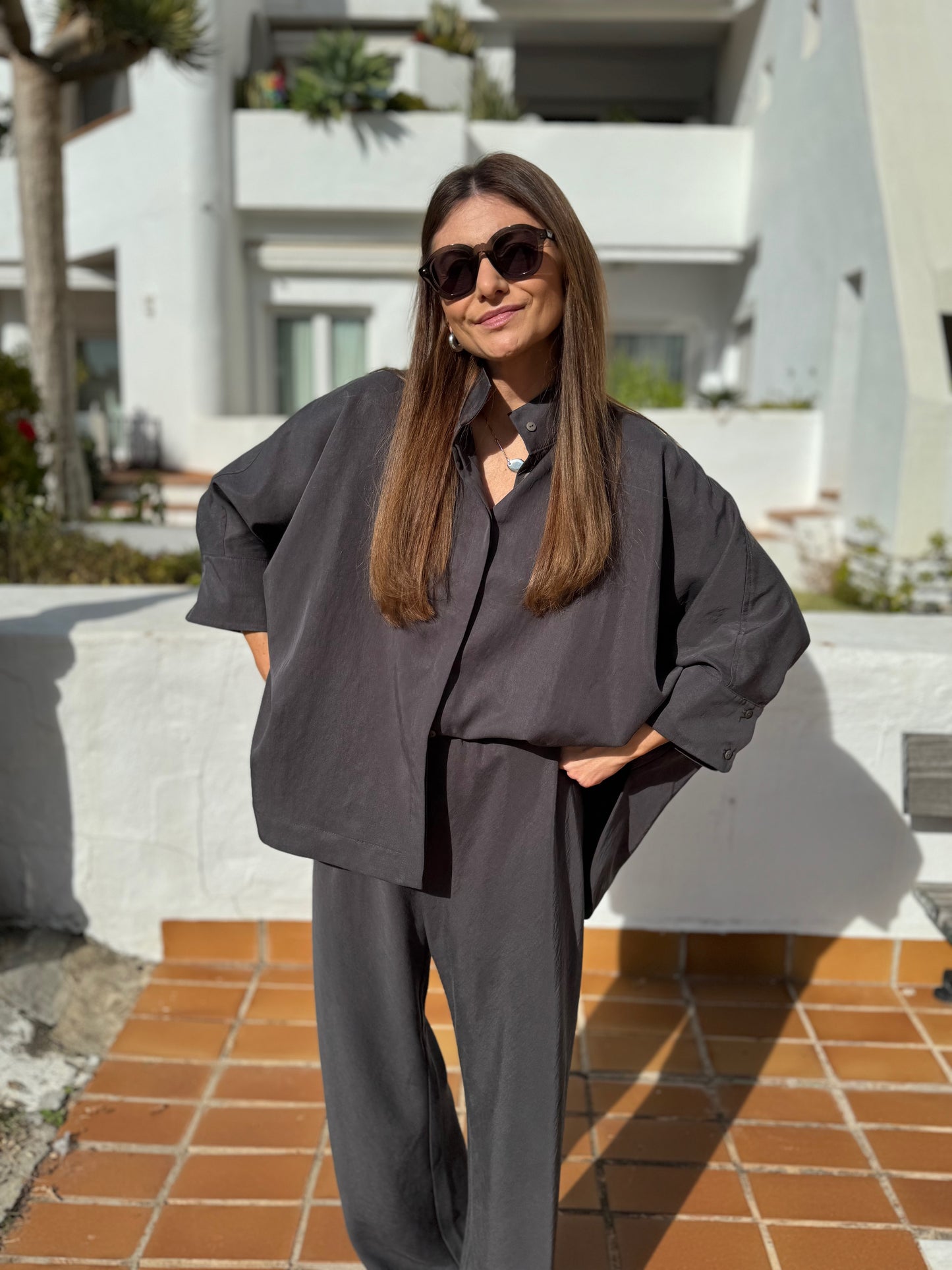 lucca lyocell bias cut trousers