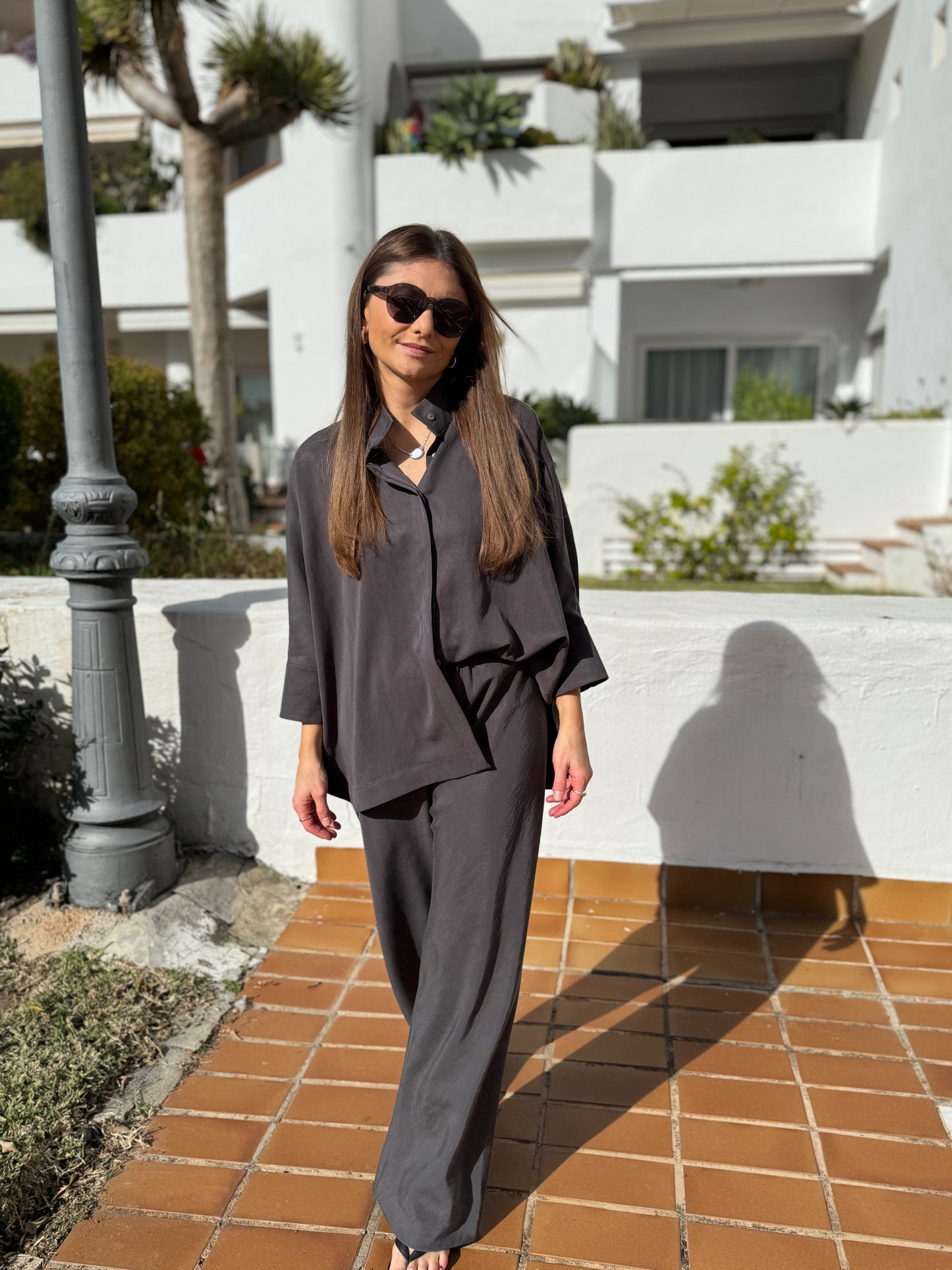 lucca lyocell bias cut trousers