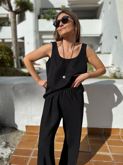 lucca lyocell bias cut trousers