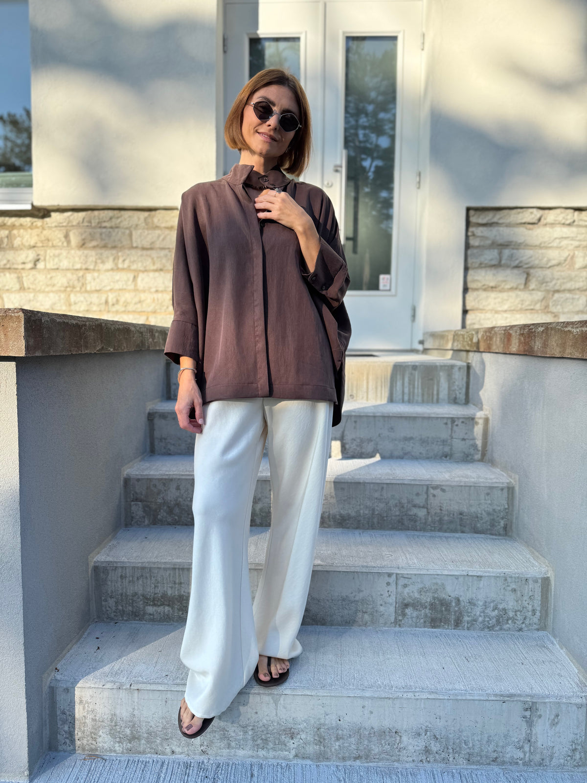lucca lyocell bias cut trousers