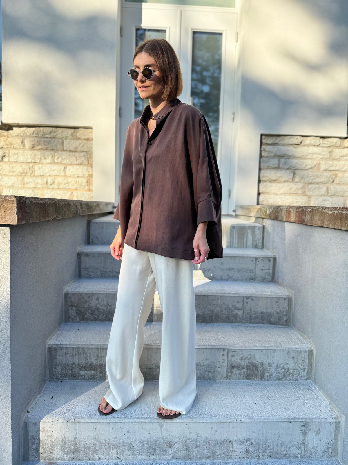 lucca lyocell bias cut trousers