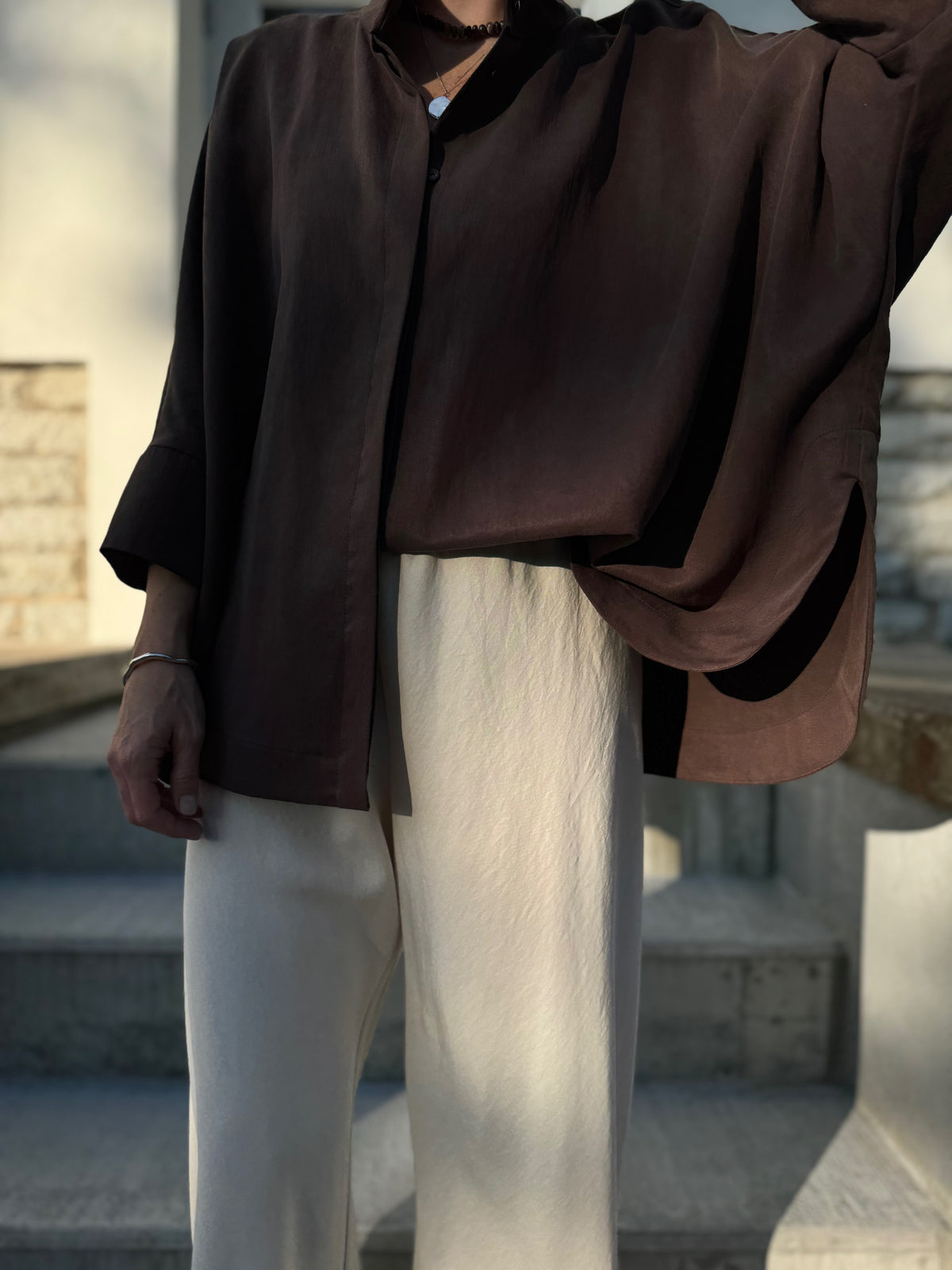 lucca lyocell bias cut trousers