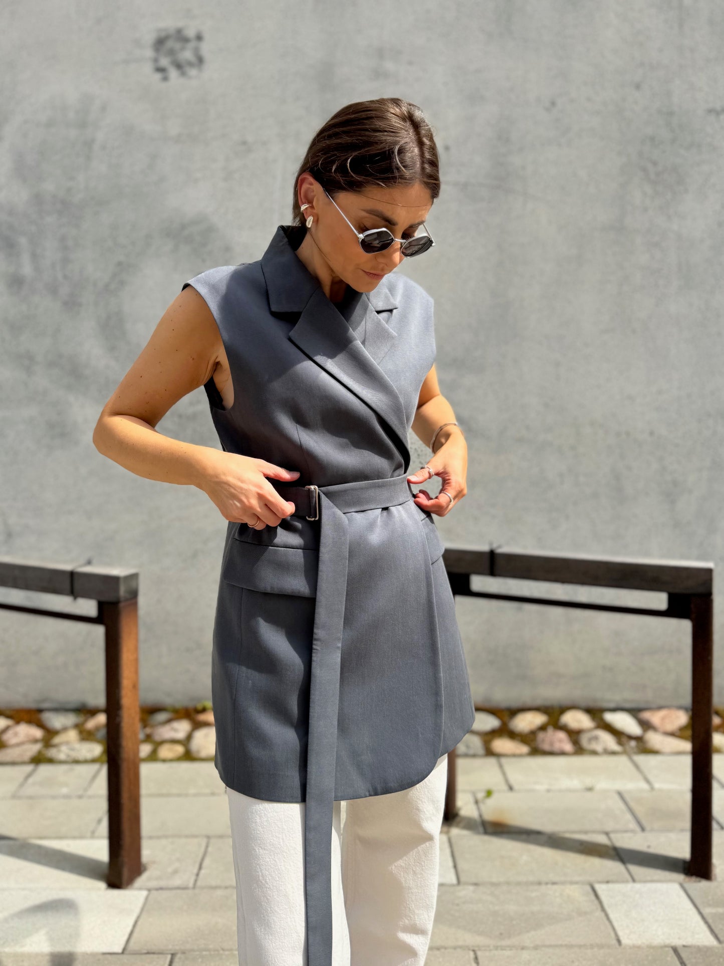 milan oversized lyocell waistcoat