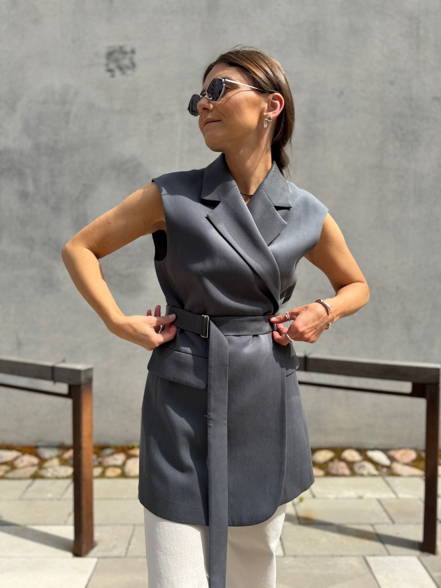 milan oversized lyocell waistcoat