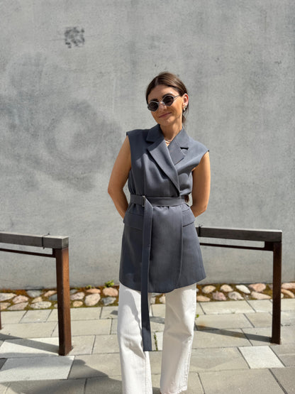 milan oversized lyocell waistcoat