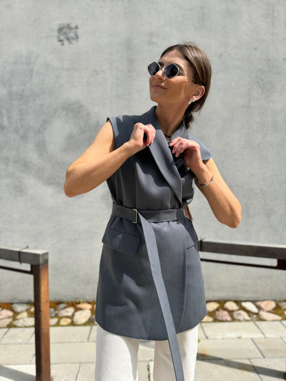 milan oversized lyocell waistcoat