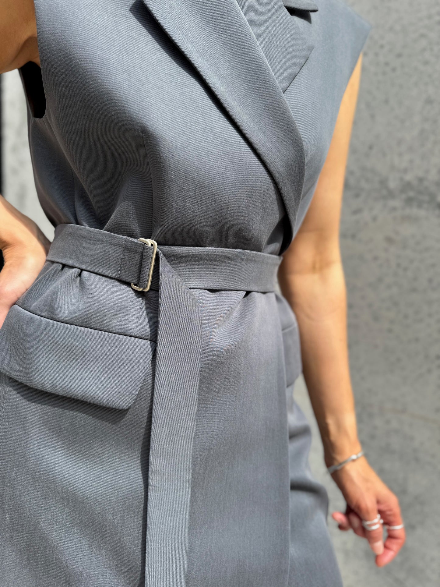 milan oversized lyocell waistcoat