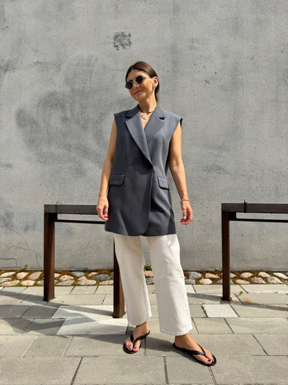 milan oversized lyocell waistcoat