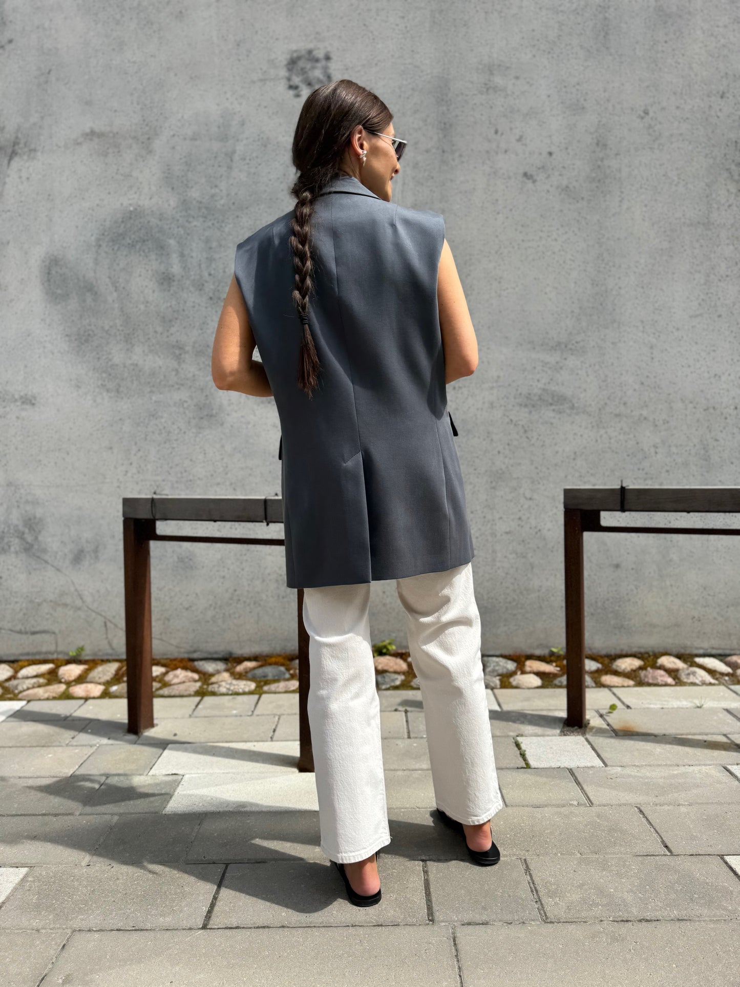 milan oversized lyocell waistcoat