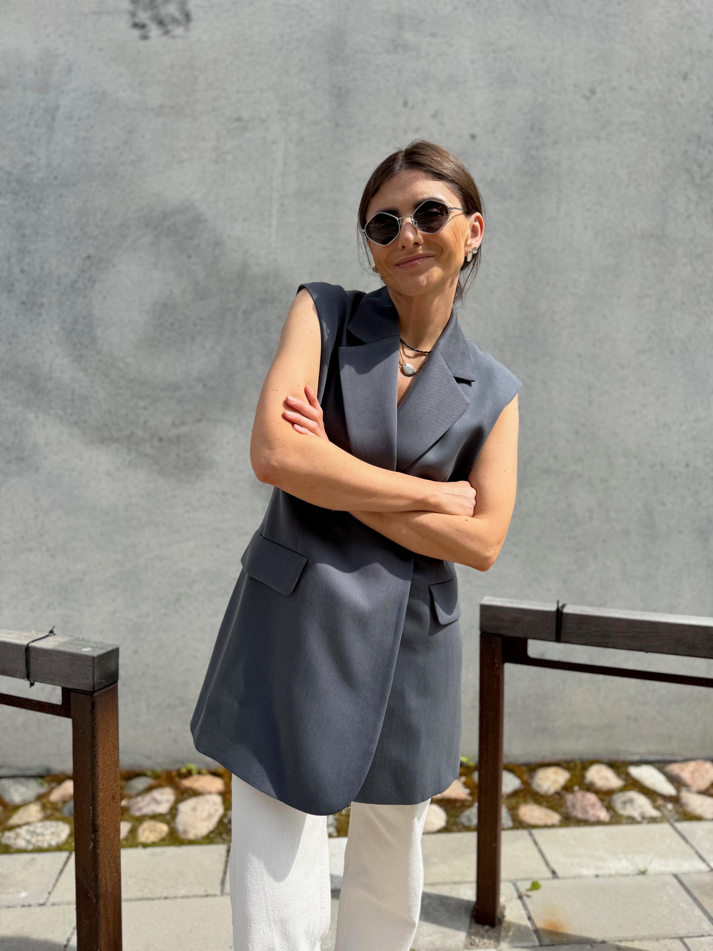 milan oversized lyocell waistcoat