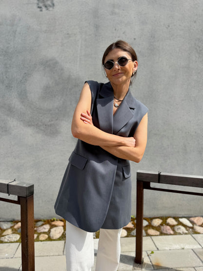 milan oversized lyocell waistcoat